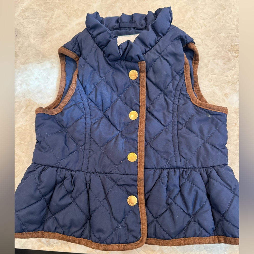 Janie and Jack Quilted Peplum Vest 6-12M